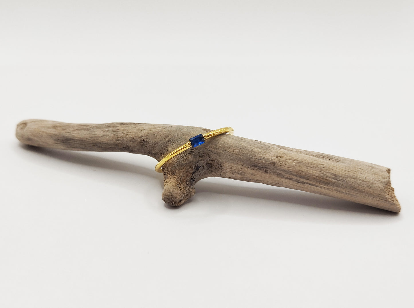 Blue Zirconia Gold Ring