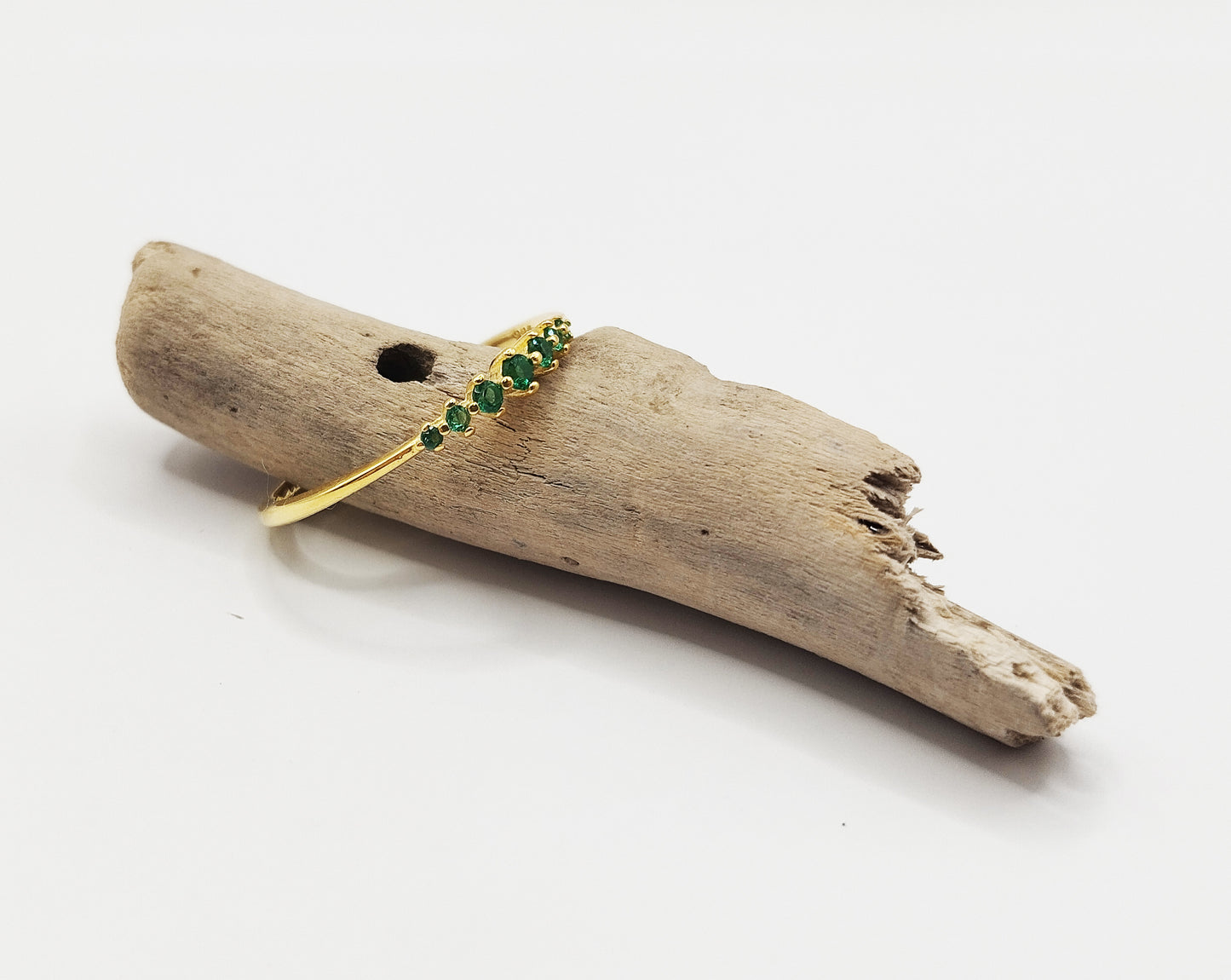 Green Zirconia Gold Ring
