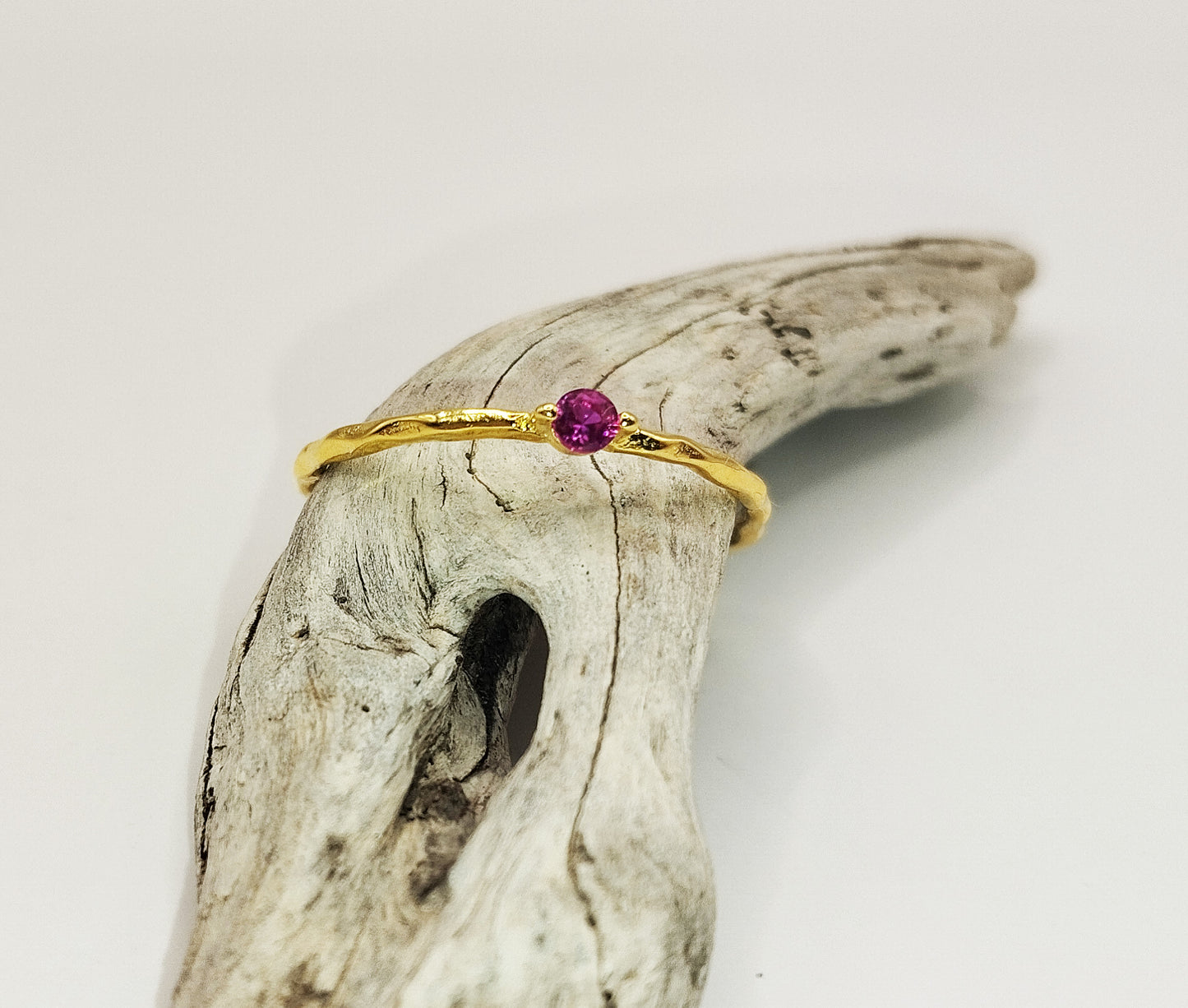 Ruby Zirconia Gold Ring