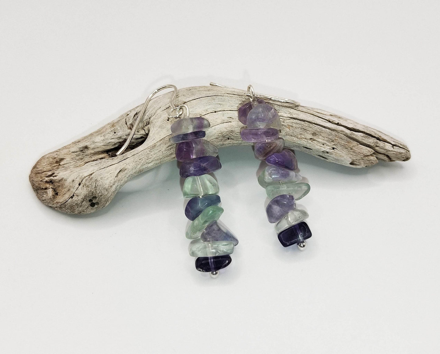 Ασημένια σκουλαρίκια με φθορίτη.
Απλά και χαριτωμένα.