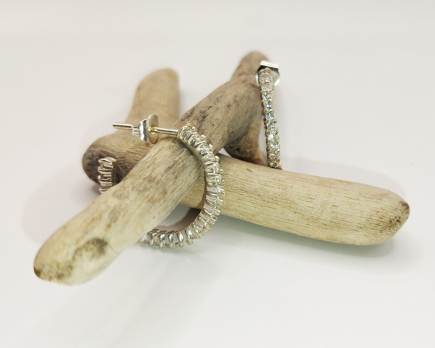 White Zirconia Hoops