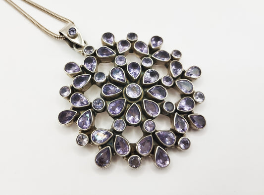 Large Amethyst Flower Necklace
