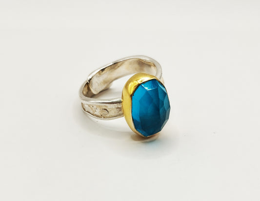 Cyan Topaz Ring