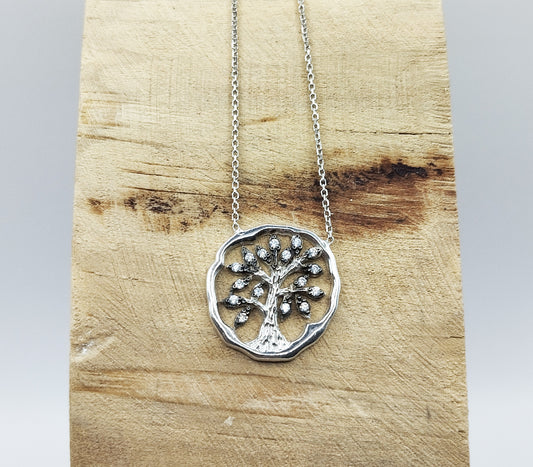 Tree of Life Zirconia Necklace