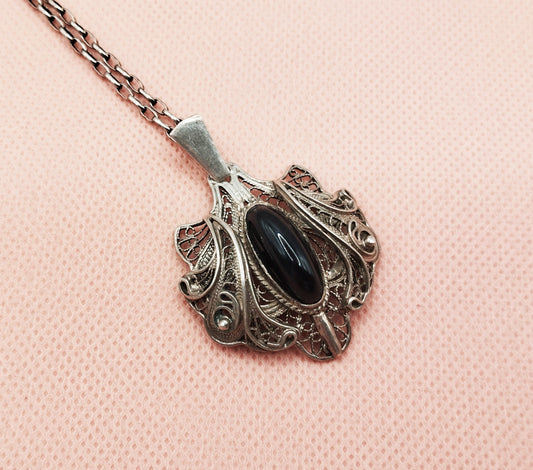 Κολιέ με Μαύρο Οψιδιανό