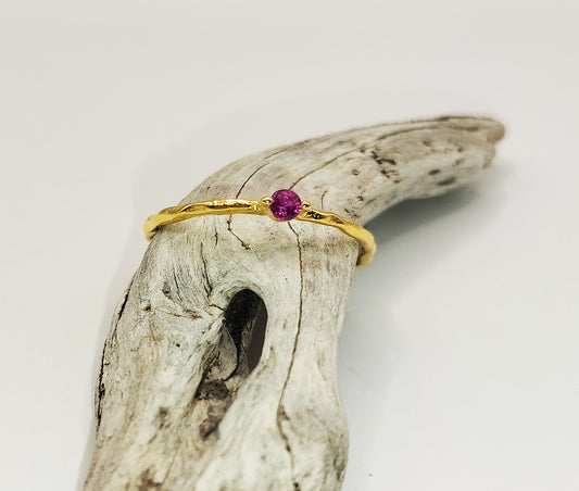Ruby Zirconia Gold Ring