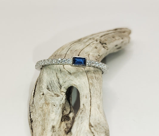 Blue and White Zirconia Ring