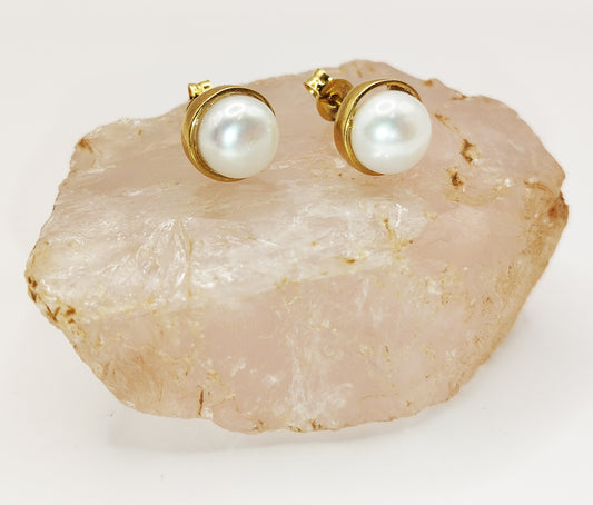 Gold Pearl Studs
