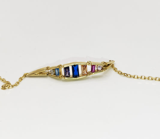 Gold Multi-colour Zirconia Bracelet