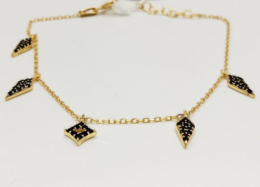 Black Zirconia Gold Bracelet